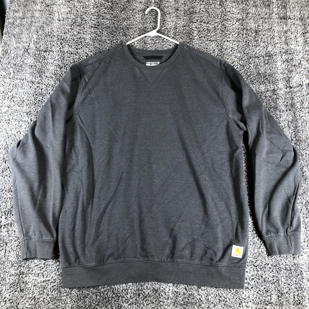 Carhartt Sweatshirt Mens XL Gray Fleece Pullover Loose Fit Crewneck TS0124-M